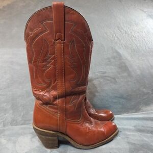 Vintage Miss Capezio Cowgirl Boots Women's US Size 8M 15307 Burnt Orange